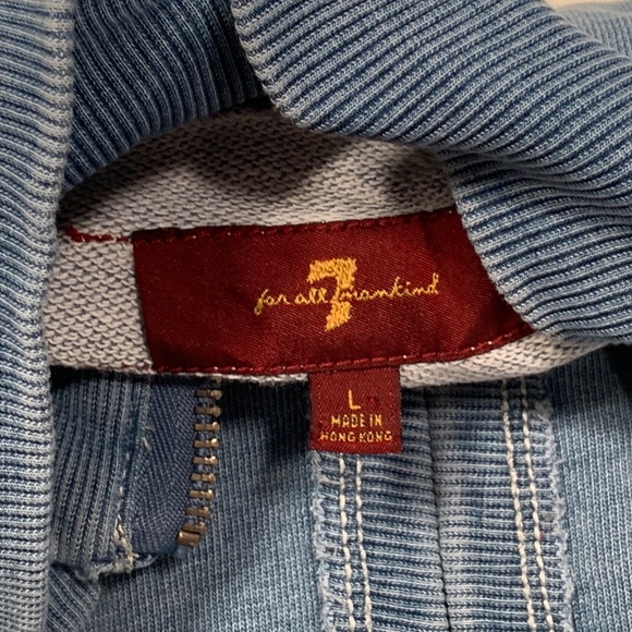 Men's 7 for All Mankind Full Zip Sweatshirt/Jacket in Denim Blue Size XL - Picture 2 of 5